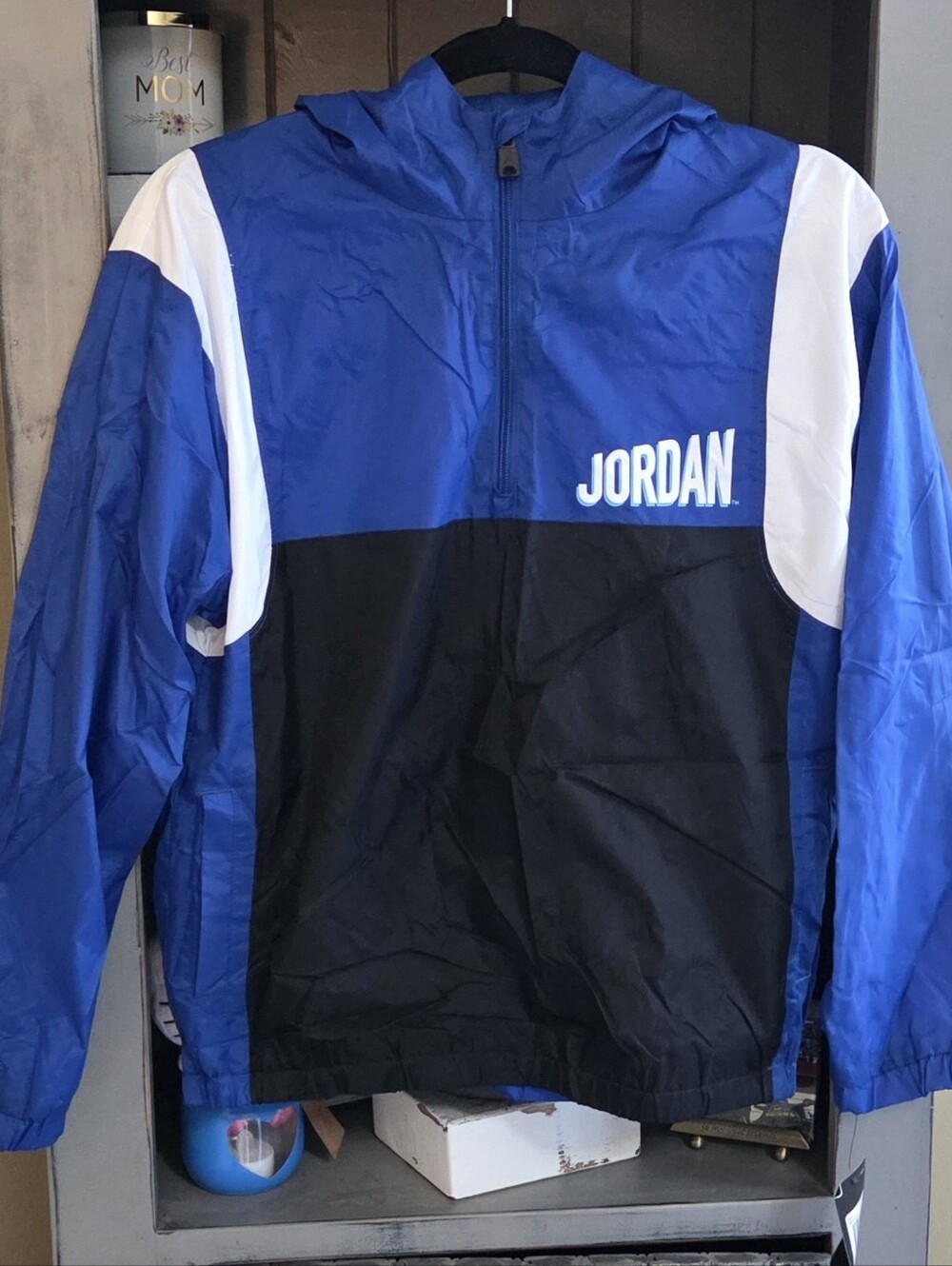 Jordan Boys L Game Royal Blue Black Windbreaker NWT